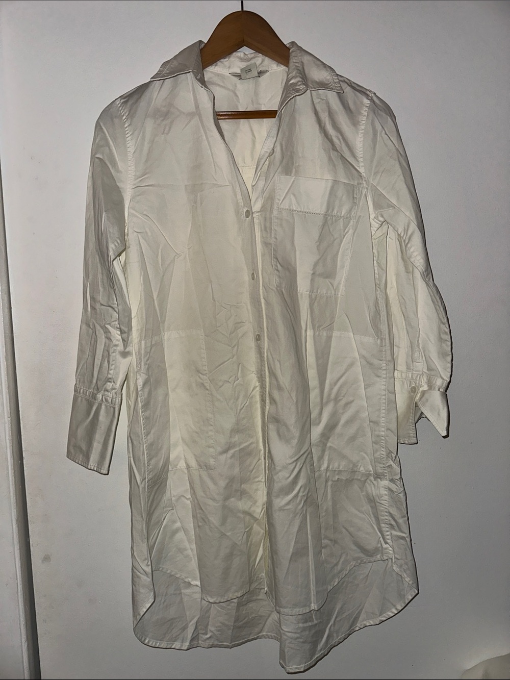 Club Monaco Cream Button-Front Shirt Dress